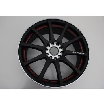 FELG 7,5X18 GTR355  5X108 / 5X114,3  ET40  SORT/RØD