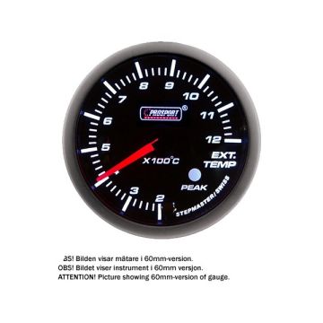 PROSPORT-S 52 MM ELECTRONIC EXHAUSTTEMP GAUGE WITH SENDER PEAK/WARNING