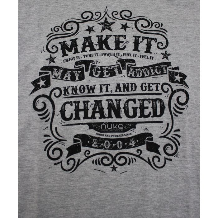 T-SKJORTE, MAKE IT CHANGED. GRÅ