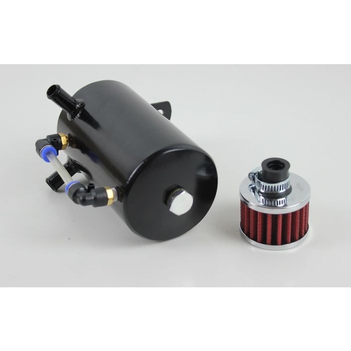 Olje catch tank m/luftfilter Svart