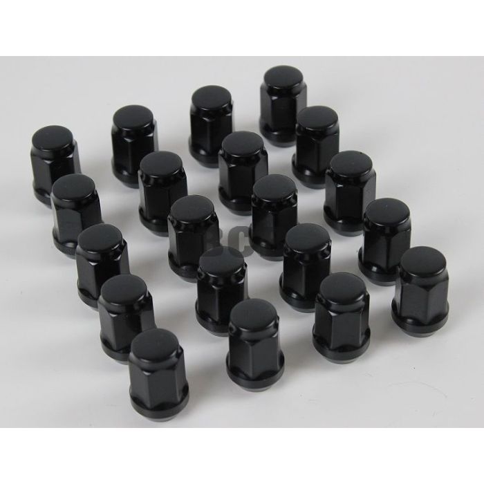 Hjulmutter Sats 7/16" Kuppel Svarte Sats 20st