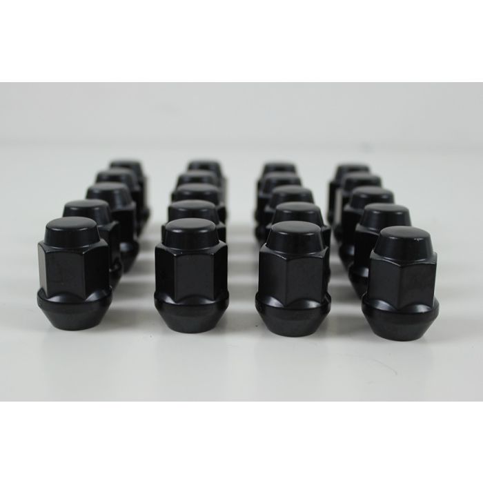 Hjulmutter kuppel alle 700/900 12x1,5mm  SVART sett 20stk