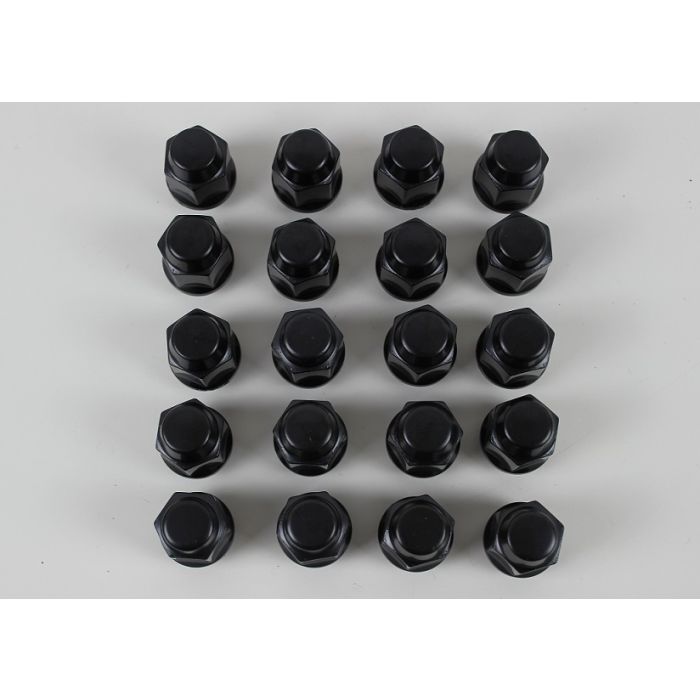 Hjulmutter kuppel alle 700/900 12x1,5mm  SVART sett 20stk
