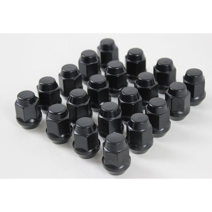 Hjulmutter kuppel alle 700/900 12x1,5mm  SVART sett 20stk