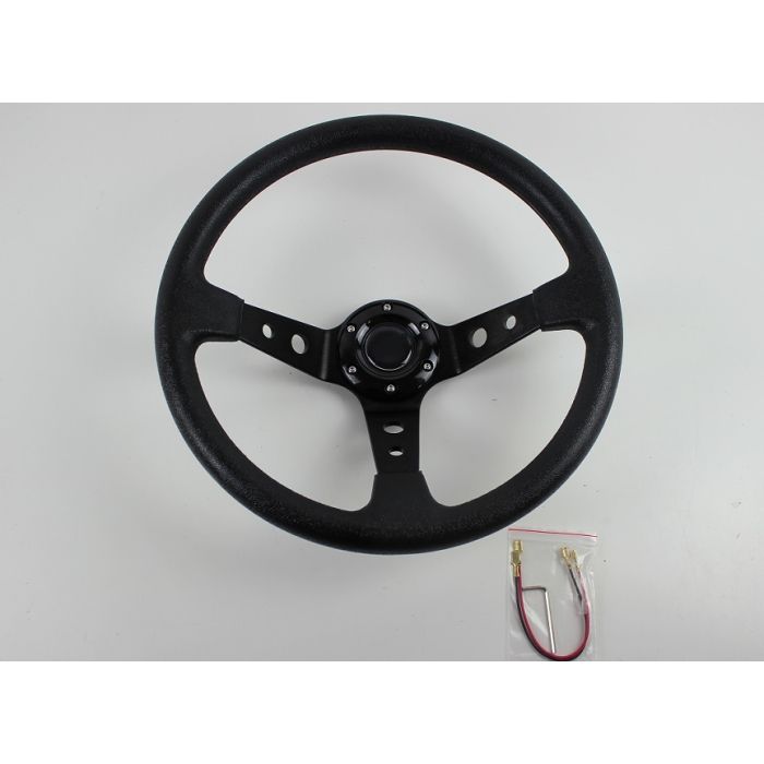 Ratt svart PU m/ svarte eker 345mm / 90 mm dyp