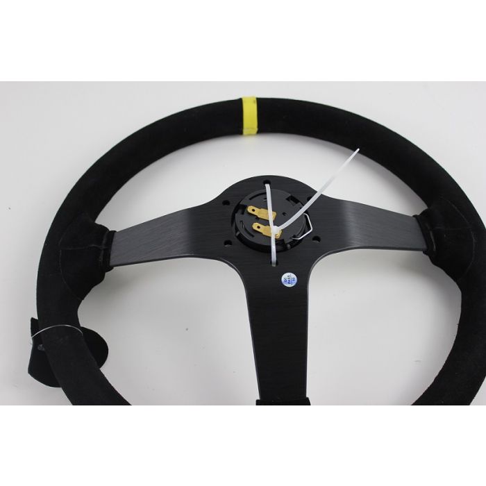 Ratt Stutz 350mm 71 Dypt Semsket Skinn Motorsportratt