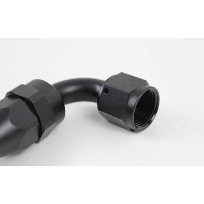 AN8 90 grader Svart for PTFE slange