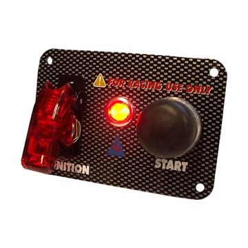 RACING START SWITCH CARBONLOOK PANEL 95x65MM RED LIGHT 1 SWITCH