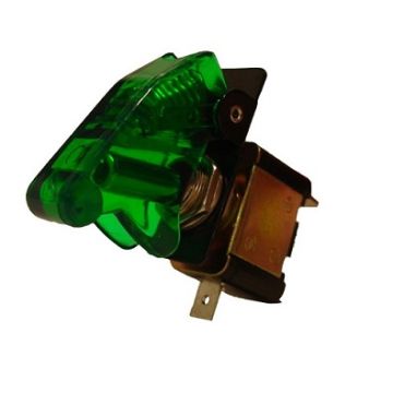 X-D LIGHT SECURITY SWITCH WITH TRANSPARENT CAP GREEN WITH GREEN LED