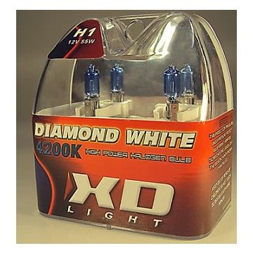 X-D LIGHT H1 DIAMOND WHITE BULBS 4200K - 55W- PAIR IN BOX