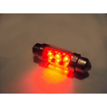 X-D LIGHT DOMELIGHT 38MM 6-LED RED - PAIR
